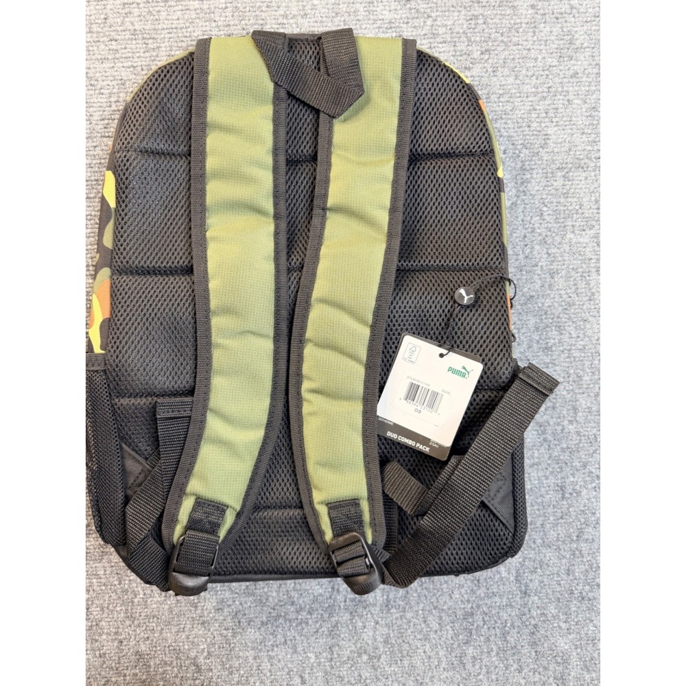 Puma Duo Combo Pack Backpack Lunchbox Set Olive Camo Green Black OS PE1111-340 - Picture 6 of 6